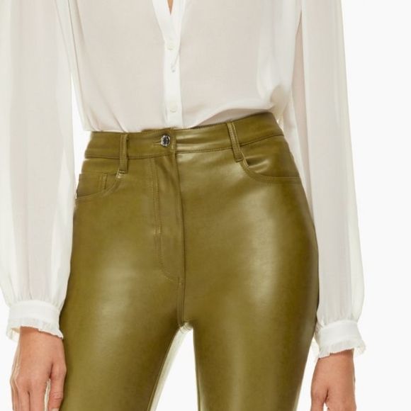 Wilfred: Melina vegan leather pant, NWT, Avocado 🥑, Aritzia, size 4 - Picture 5 of 7
